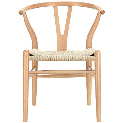 Silla de comedor de madera con respaldo Wishbone