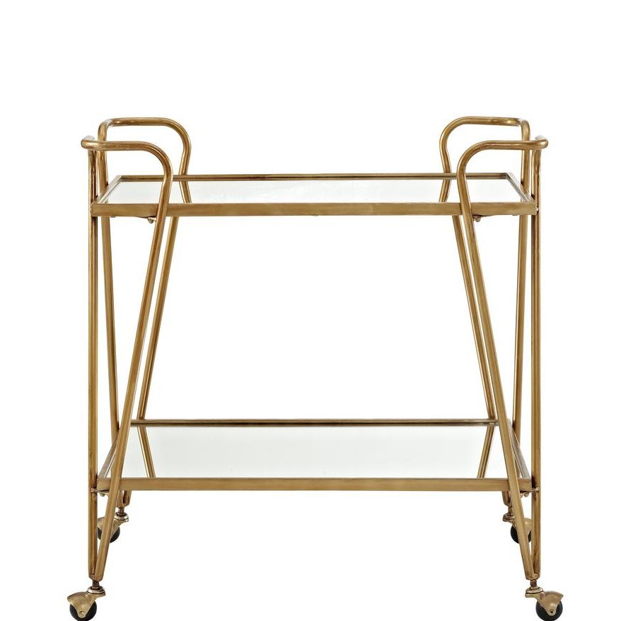 Mid-Century Gold Bar Cart