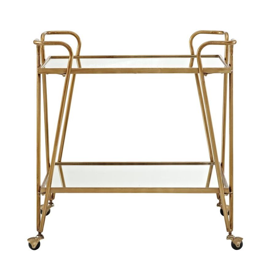 Mid-Century Gold Bar Cart