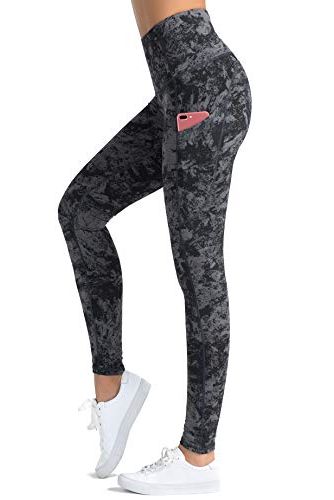 Dragon Fit High Waist Yoga Leggings with 3 Pockets,Tummy Control Workout  Running 4 Way Stretch Yoga Pants Black