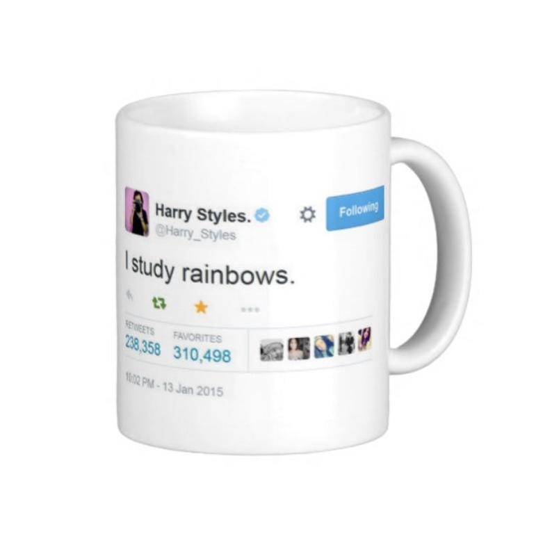 Coffee Mug Harry Styles I Study Rainbows Tweet Mug