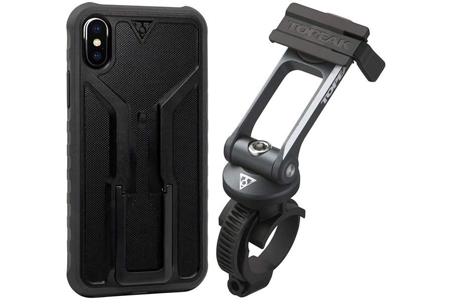 Universal Handlebar Cell Phone Holder for Bicycle or Exercise Bike Accessories TFD Cell Phone Bike Mount 360° Rotation Compatible Peloton Accessories Expandable Sides Phone Holder for Bike 