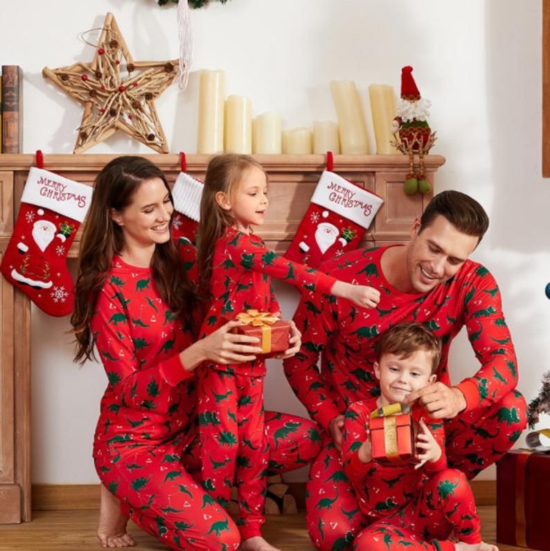 Family Christmas Pajamas Sets  Cuffed Candy Cane Striped Pajama