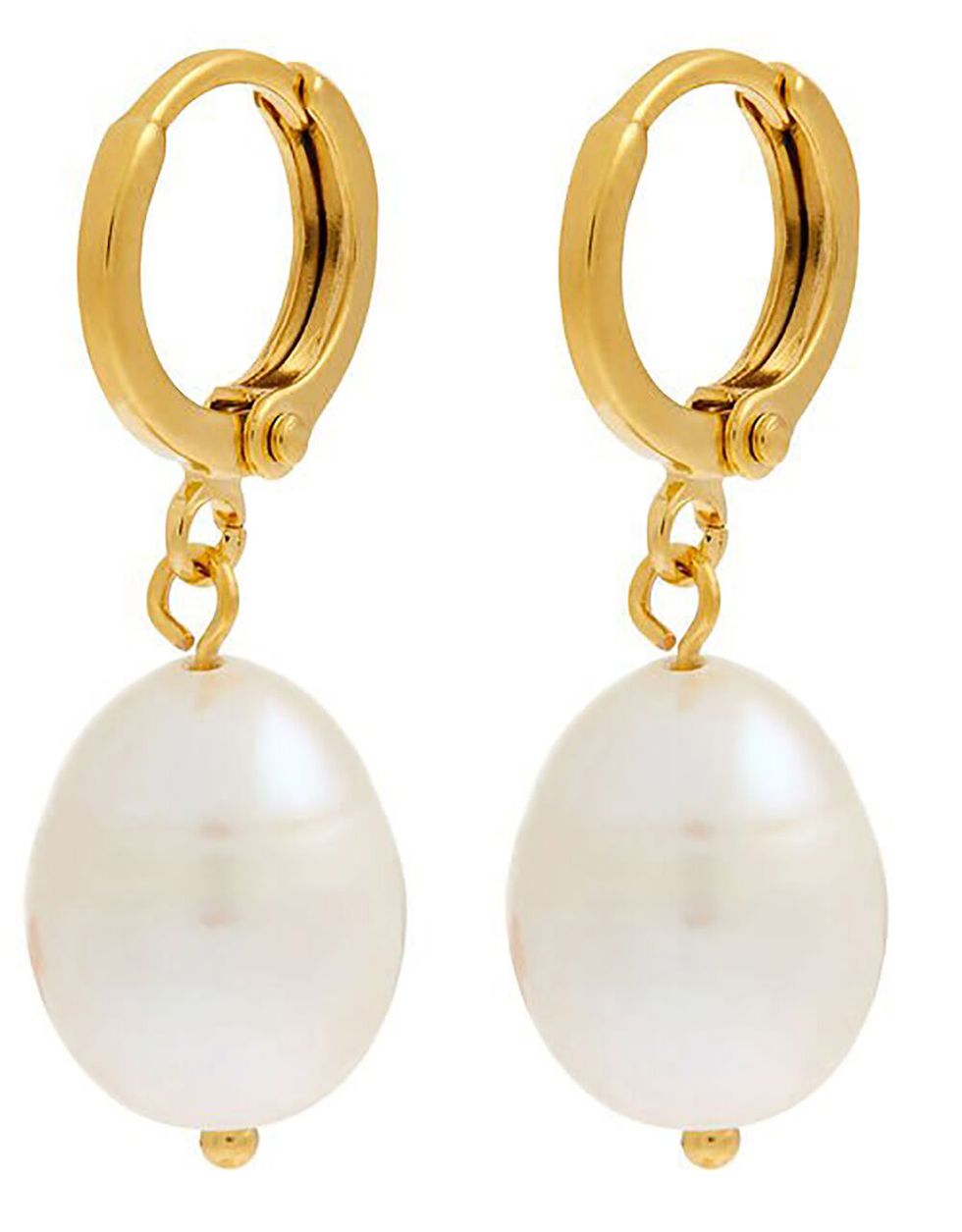 Gold-Plated Irregular Pearl Earrings