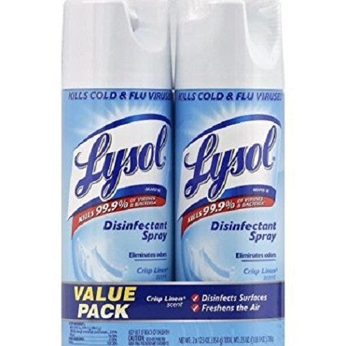 Disinfectant Spray, Crisp Linen Scent, Twin Pack
