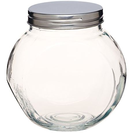 Tilted Glass Storage Jar