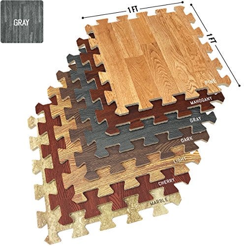 6 Tiles, 12 Borders Protective Flooring for Gym Equipment and Cushions for Workouts 24 SQ FT Premium EVA Foam Interlocking Tiles LEVOIT Puzzle Exercise Mat Purple 