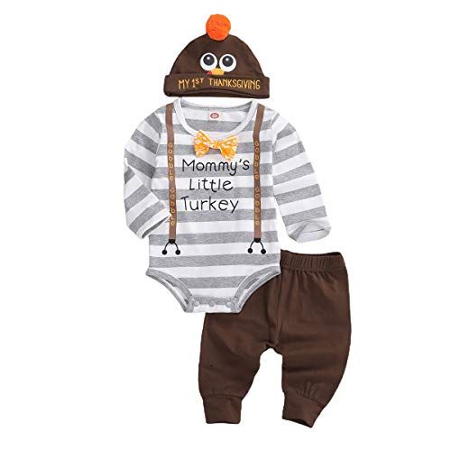 Fantasy Era Infant Baby Boy Girl Turkey Outfit First Thanksgiving Clothes Pajamas One-Piece Romper