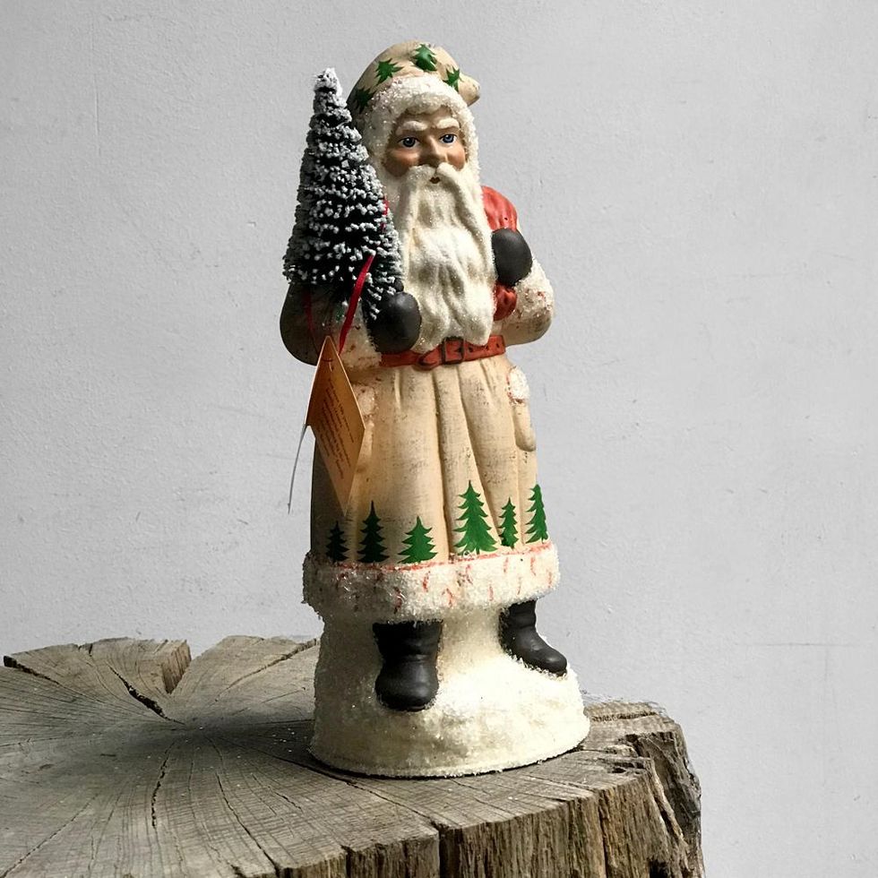 Santa in Decorative Tree Scene Coat