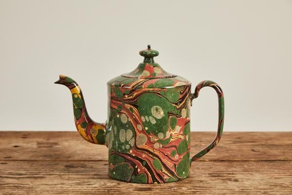 Astier De Villatte | John Derian Yellow and Green Marble Teapot