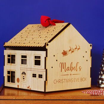 Personalised Christmas Eve Box Wooden House