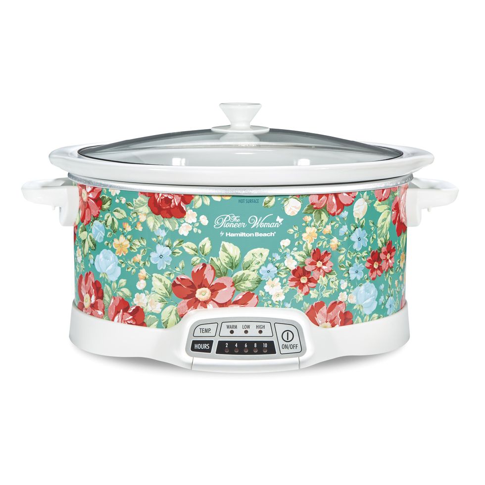The Pioneer Woman Portable Slow Cooker, 6 Quart Capacity, Removable Crock,  Breezy Blossom, 33062