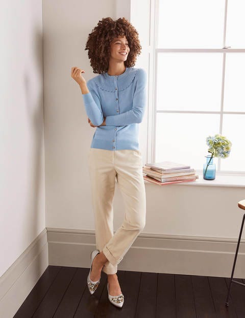 Abercorn Scallop Cardigan - Frosted Blue