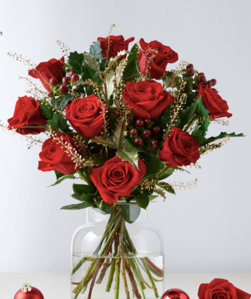 Collezione Christmas Red Velvet Roses Bouquet 