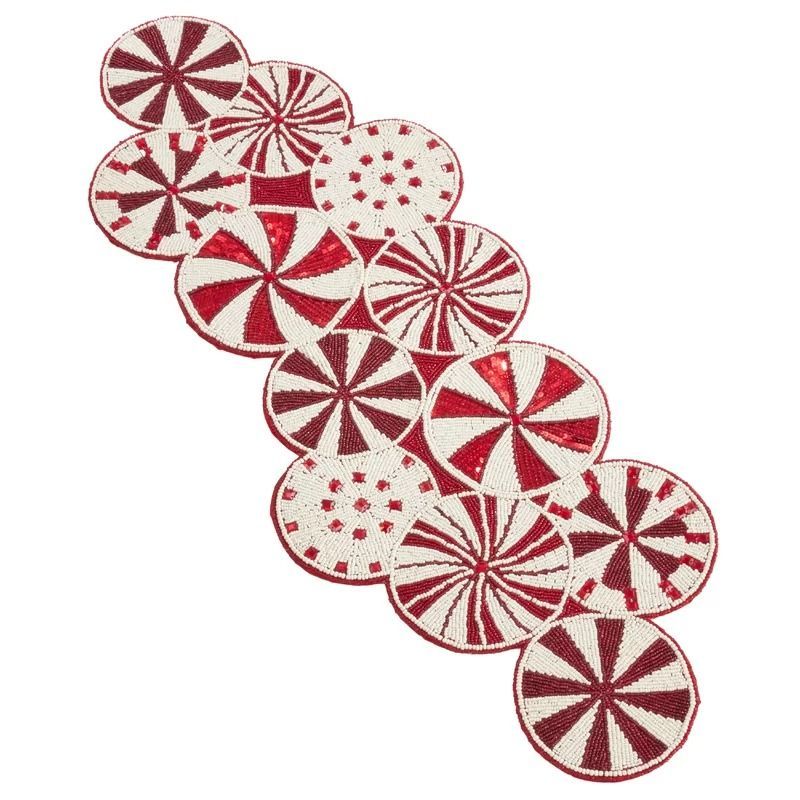 Jakob Beaded Candy Cane Table Runner