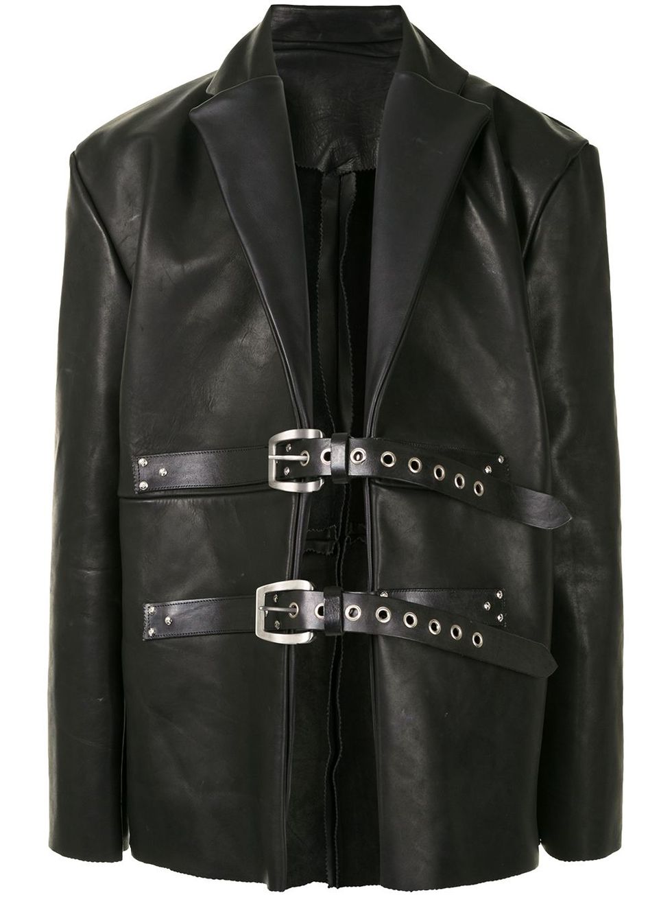 Buckle Fastening Leather Jacket