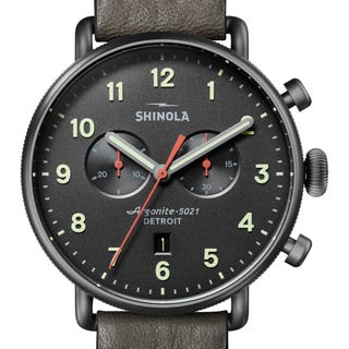 Men's Canfield 2 Eye Chrono Stone Leather Strap Watch, 43mm Men's Canfield 2 Eye Chrono Stone Leather Strap Watch, 43mm
