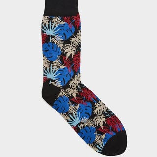 Corgi Fan Leaf Floral Sock Corgi Fan Leaf Floral Sock