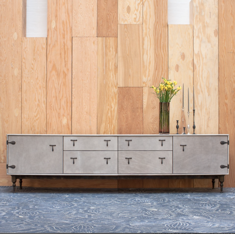 Leather Mid Credenza