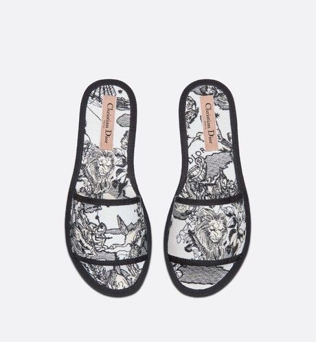 DIOR Dior Chez Moi Oblique Embroidered Velvet Slide Sandals  Holt Renfrew