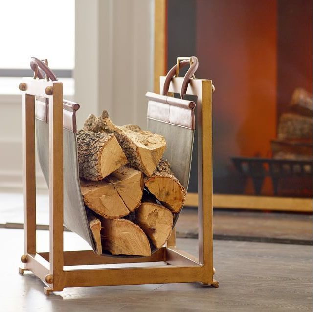 Industrial Fireplace Log Rack