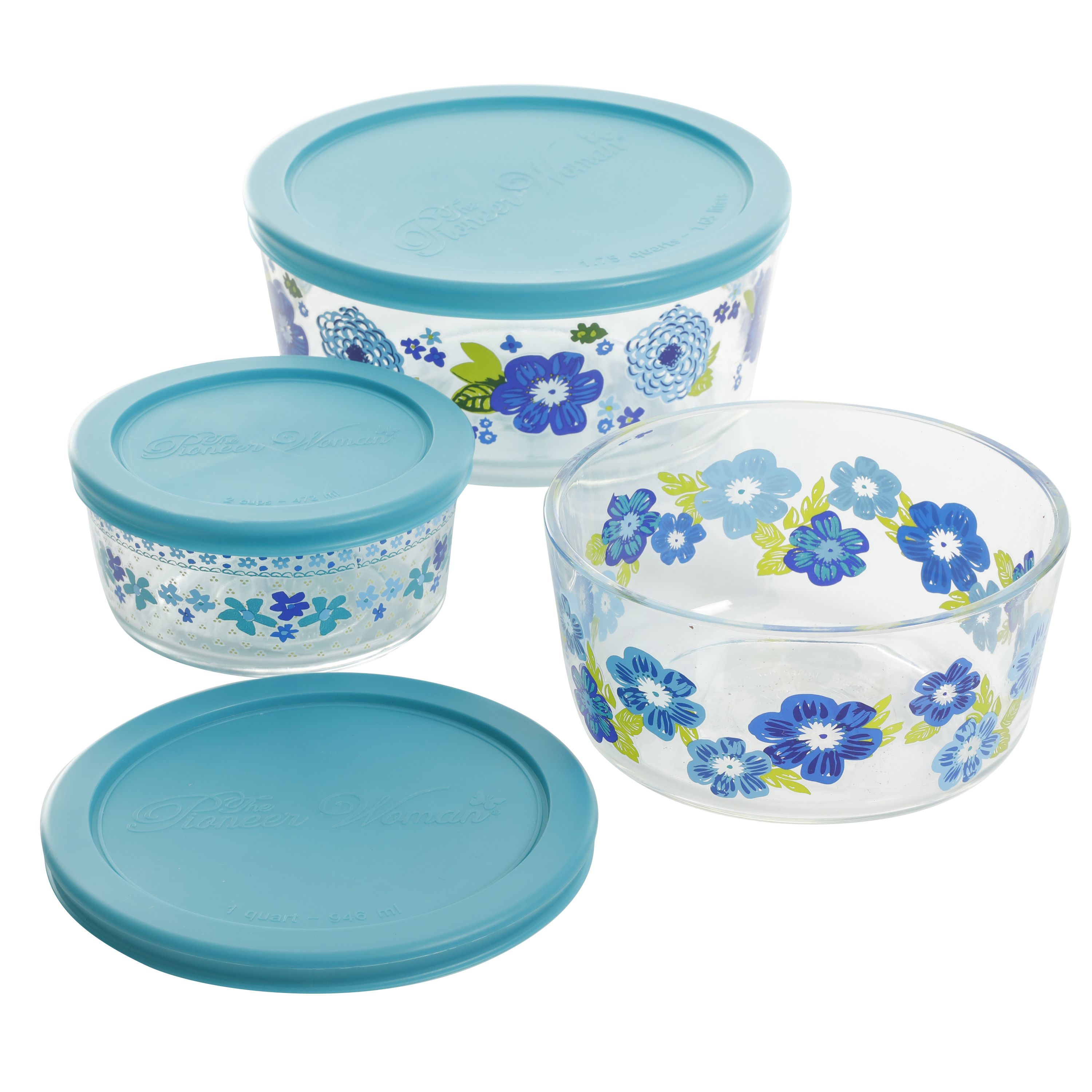 The Pioneer Woman Dazzling Dahlias 6-Piece Storage Containers