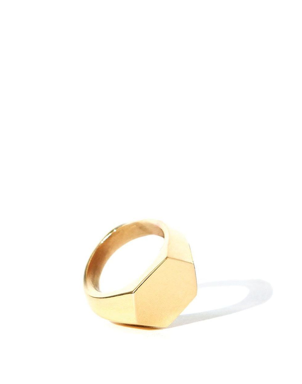 Hexagon Brass Signet Ring 