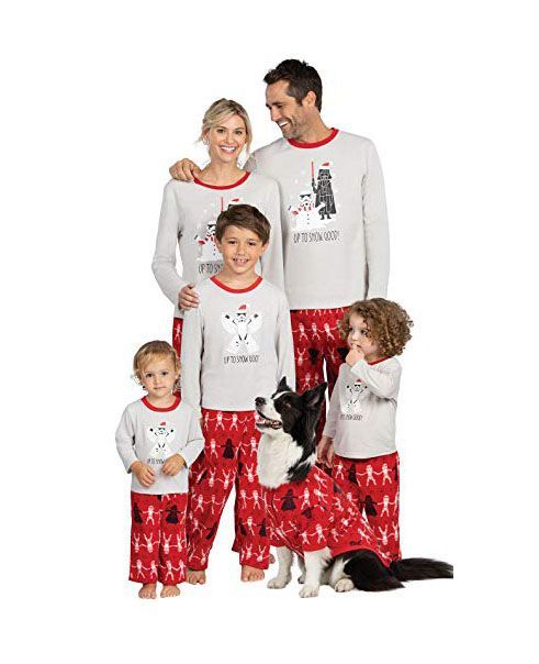 uideazone Family Matching Christmas Pajamas Set Top and Long Pants Sleepwear Homewear PJ Sets 