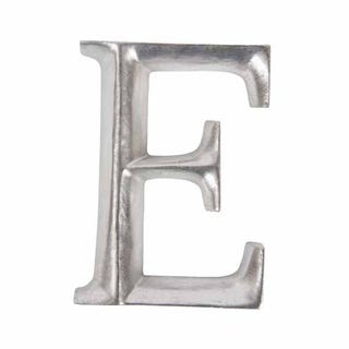 12cm Silver Wooden Letter E