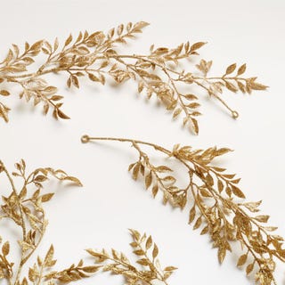 Gold Glitter Leaf Garland