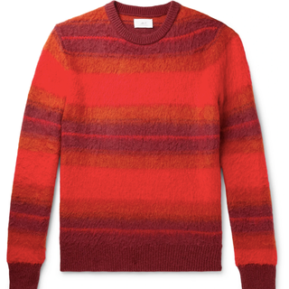 Mr P. Striped Brushed-Knit Sweater Mr P. Striped Brushed-Knit Sweater