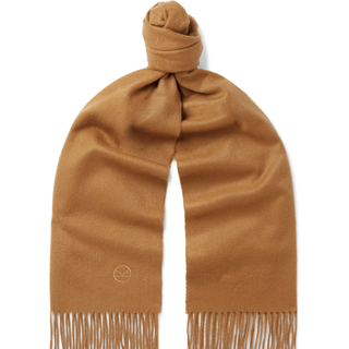 Kingsman + Johnstons of Elgin Fringed Logo-Embroidered Cashmere Scarf Kingsman + Johnstons of Elgin Fringed Logo-Embroidered Cashmere Scarf