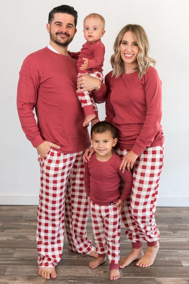 red check family pyjamas