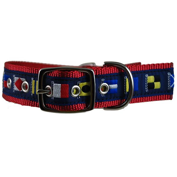 Code Flag Embroidered Dog Collar