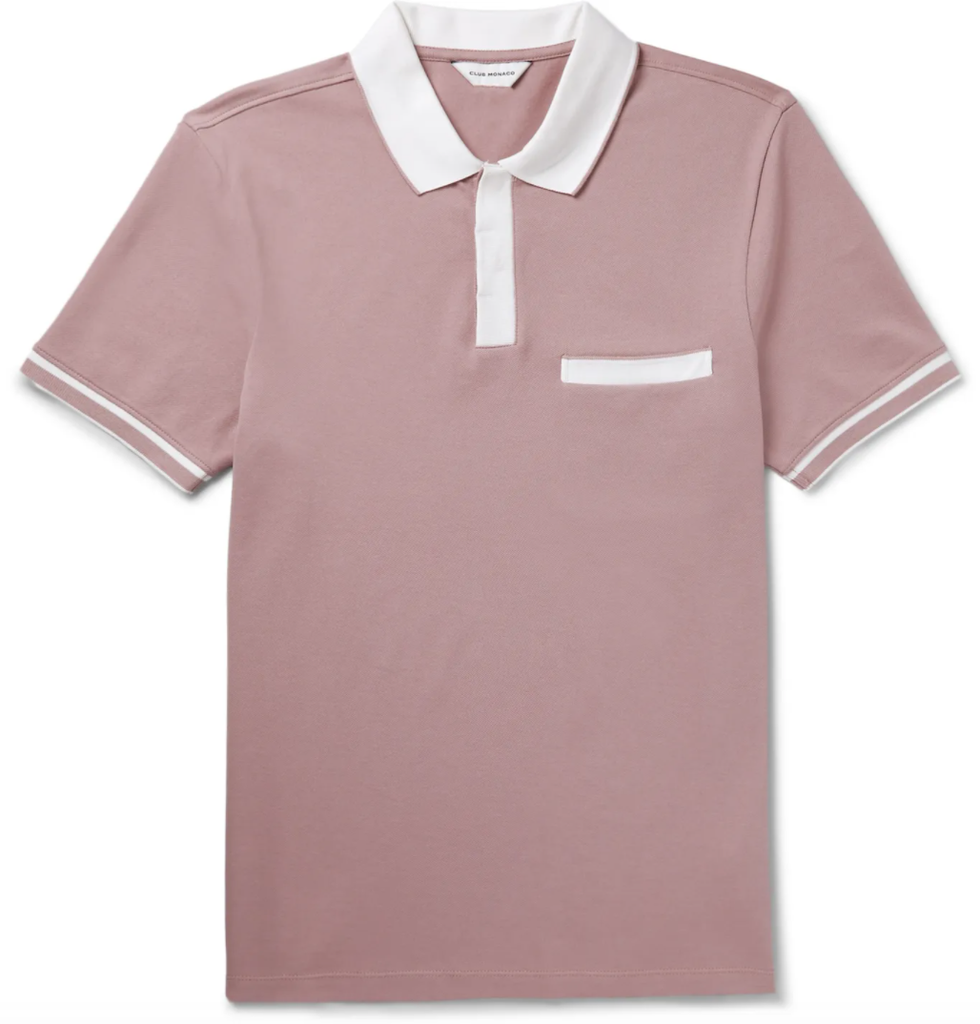 Contrast-Tipped Cotton-Blend Piqué Polo Shirt