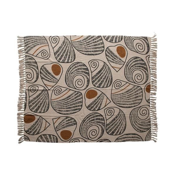 Recycled Cotton Throw With Abstract Print by Effortless Composition 
