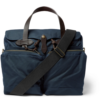Leather-Trimmed Waxed Cotton-Canvas Briefcase Leather-Trimmed Waxed Cotton-Canvas Briefcase