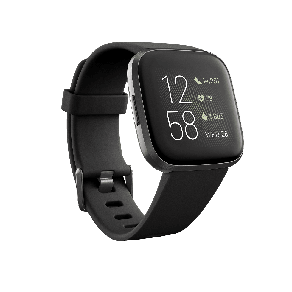 Fitbit Versa 2 Health & Fitness Smartwatch with Voice Control, Sleep Score & Music, Bordeaux, One Size, Exclusive to Amazon