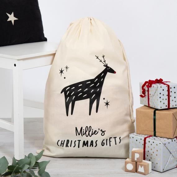 Personalised Christmas Sack Reindeer