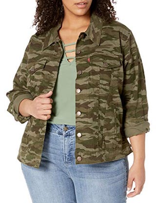 Women's Ex-Boyfriend Trucker Jacket, Camo Print