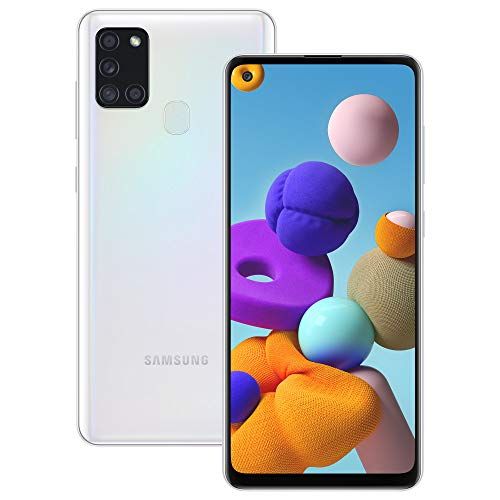 Samsung Galaxy A21s Android Smartphone, SIM Free Mobile Phone, White (UK Version)