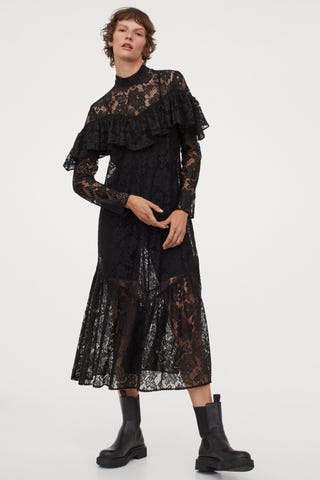 Flounced lace dress