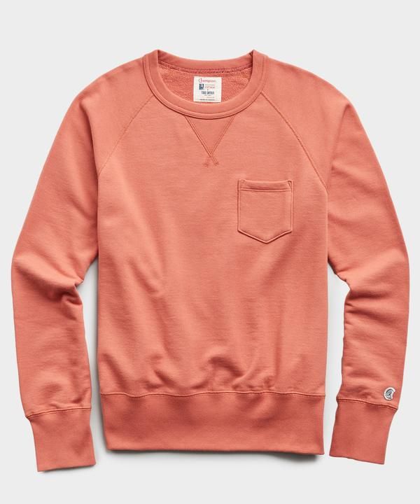 Lightweight Pocket Sweatshirt in Orange Russet