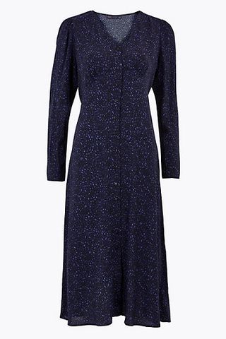 Printed Puff Sleeve Midi Tea Dress, £31.50