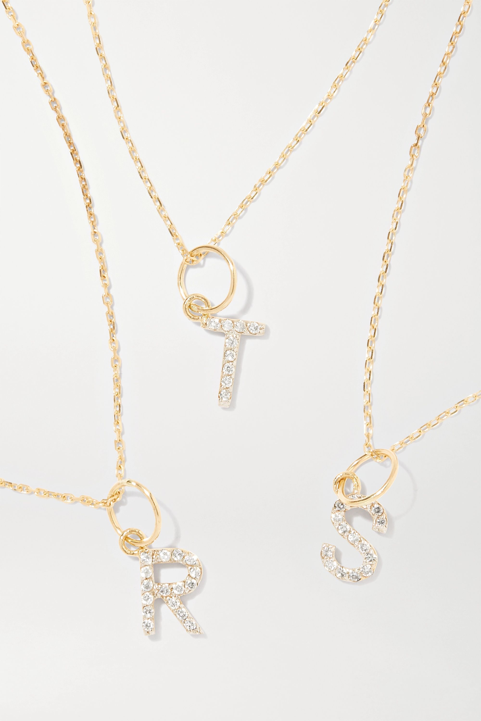 Initial gold and diamond necklace