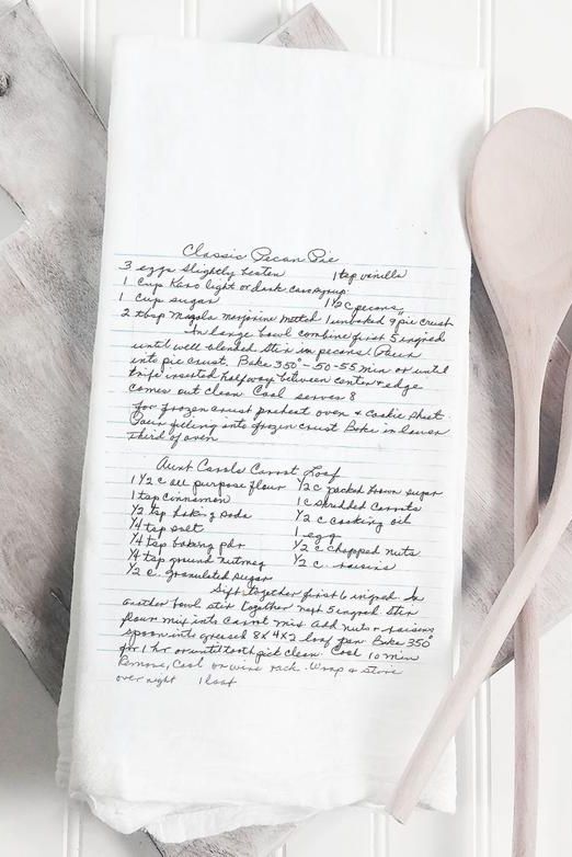 Handwritten Recipe Towel