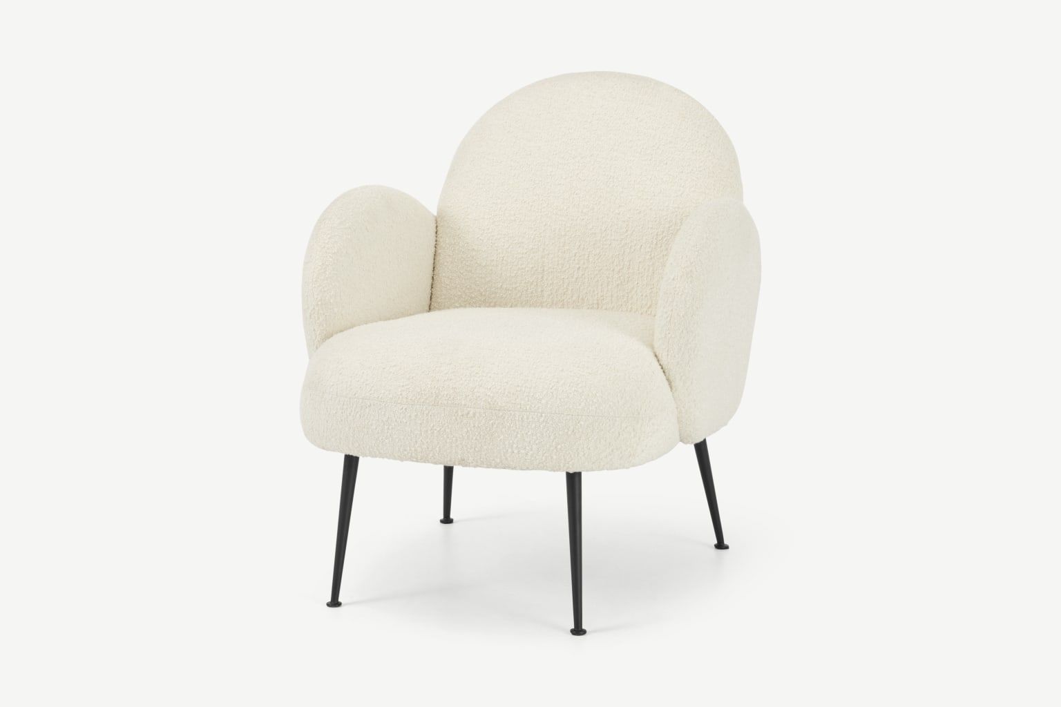 whitewash boucle chair