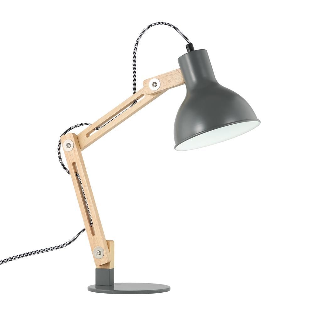 Light Society Galvan Gray LED Task Table Lamp