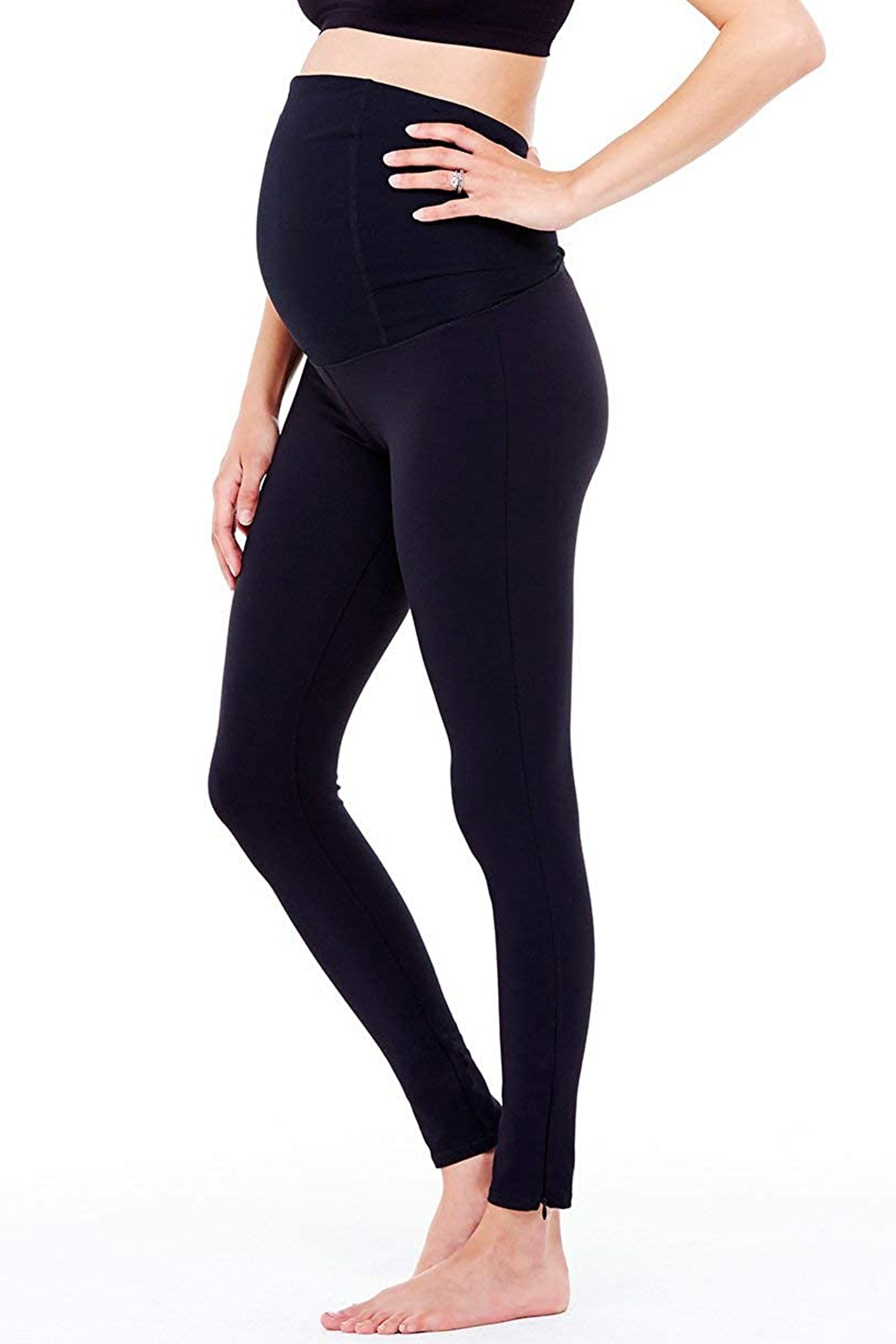 Joymom Maternity Leggings Over The Belly Pregnancy Yoga Pants with Side Pockets