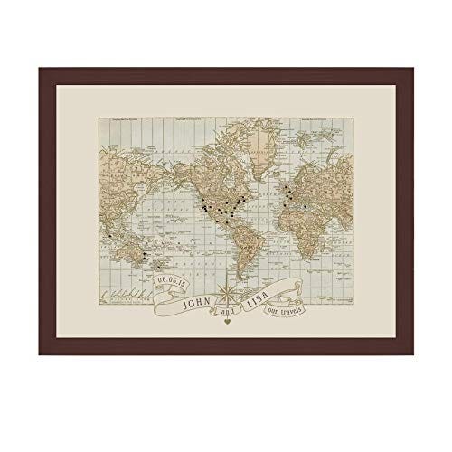 Personalized Anniversary Pushpin World Map Personalized Anniversary Pushpin World Map